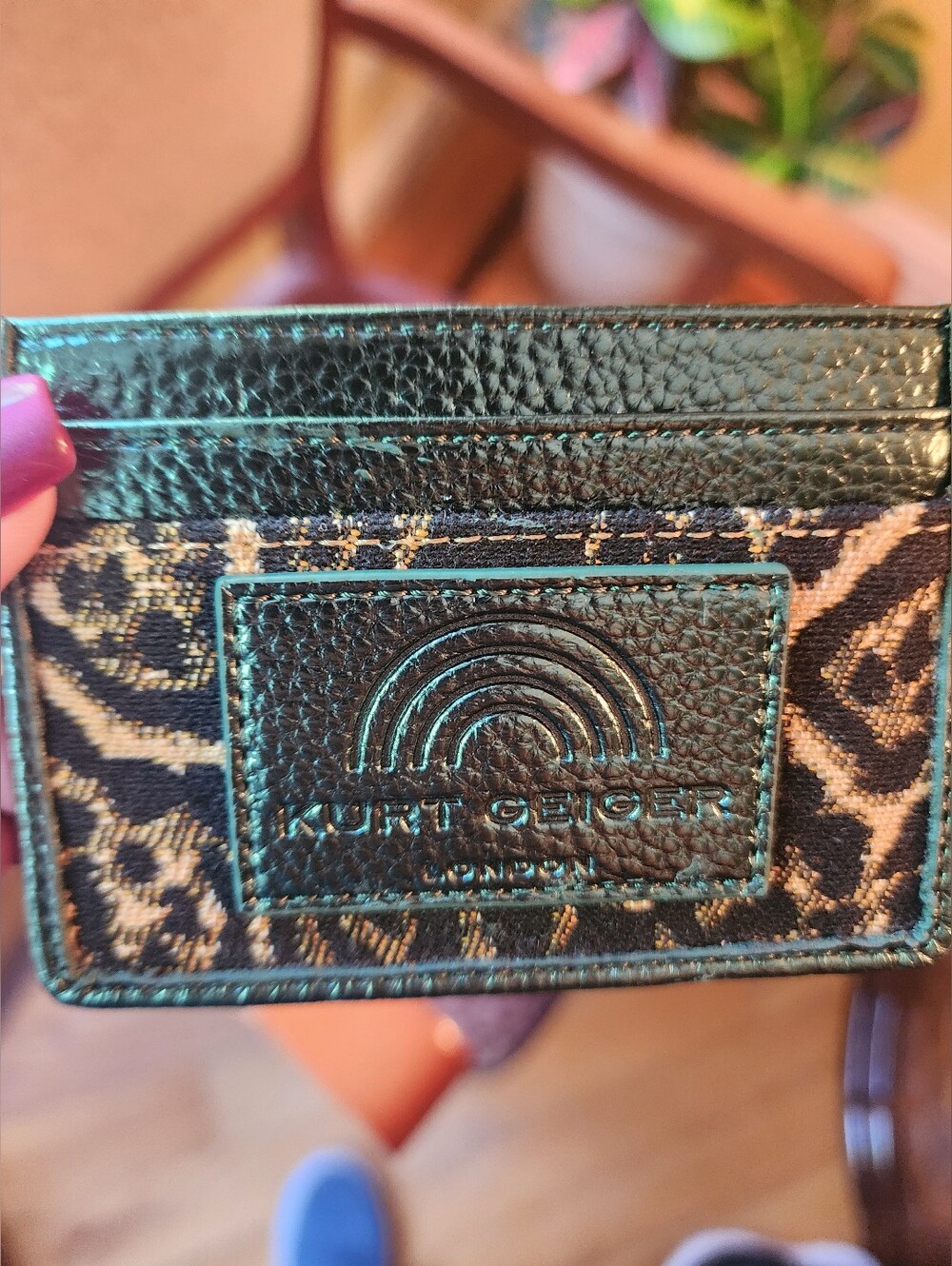 ✨️ Kurt Geiger London Southbank – Green/BlacSignature Logo Card Holder